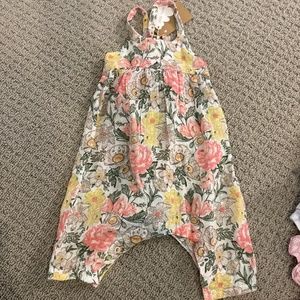 Angel Dear Floral Tie Back Romper
